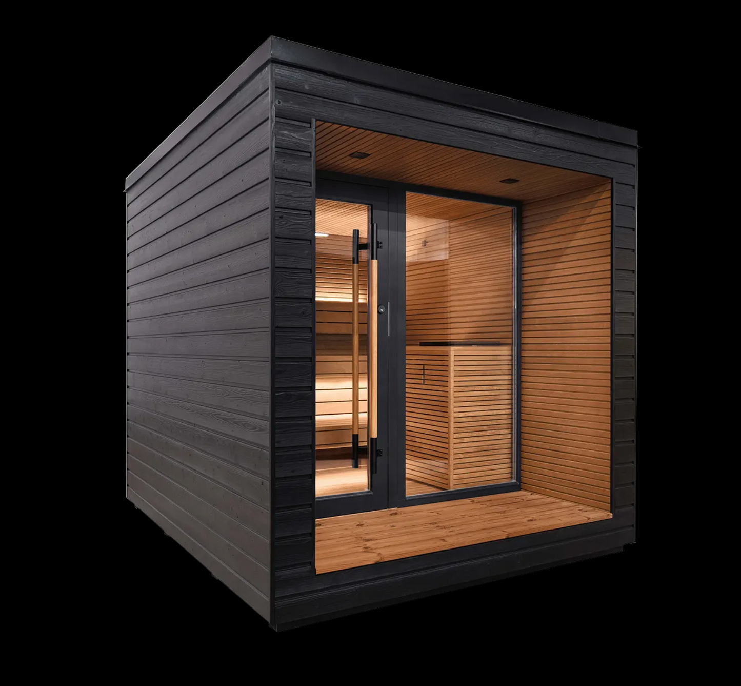 Premium Red Cedar Outdoor Steam Sauna Cube – Luxurious 5-Person Retreat